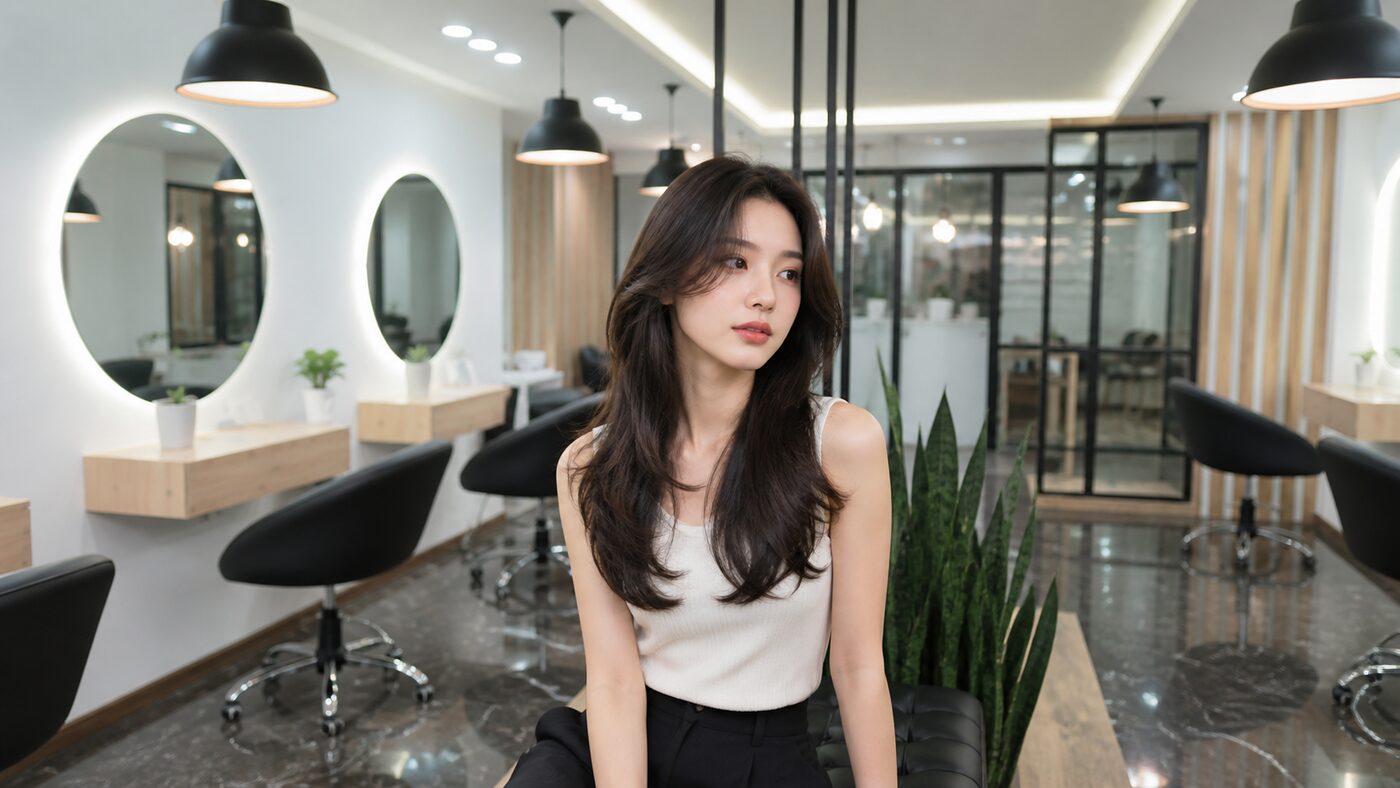 ロングストレート — サロンスタイリング